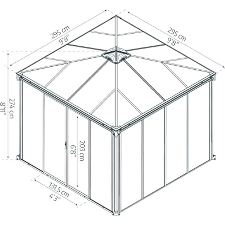 Palram - Canopia Aluminium Kaltwintergarten Ledro – Bild 11