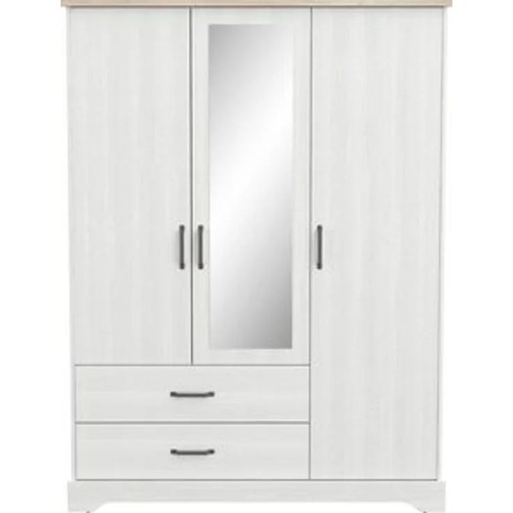 Calicosy 'COTTAGE' Kleiderschrank mit 3 Türen und 2 Schubladen - H199,60 cm - Weiß – Bild 6