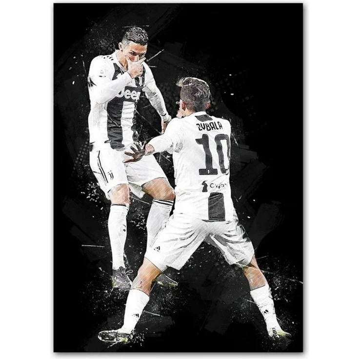JUSTGOODMOOD Poster Fußball Christiano Ronaldo in Schwarz Weiss Farben als Deko Print ohne, 6 (1 St) – Bild 4