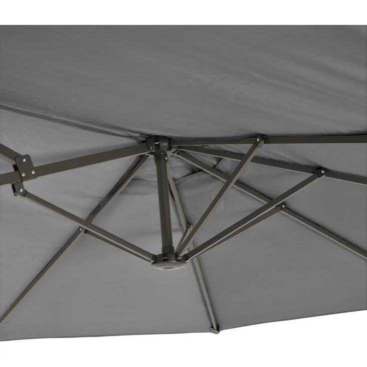 LECO Oval-Schirm "DAS ORIGINAL", Aluminium-/Stahlrohrgestell anthrazit, Polyester anthrazit, 4,6x2,7 m – Bild 4