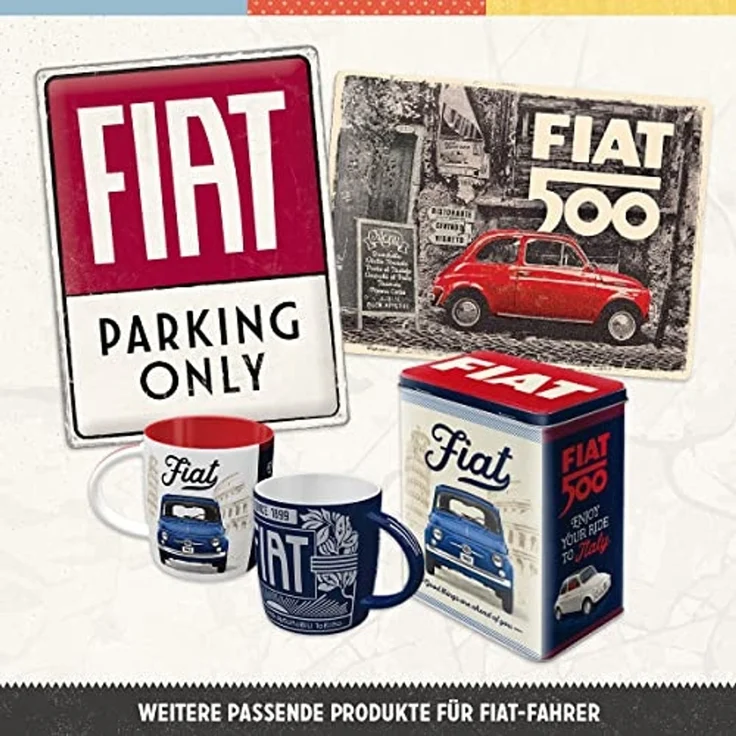 Nostalgic-Art Vorratsdose Kaffeedose Blechdose Müslidose - Fiat 500 – Bild 4