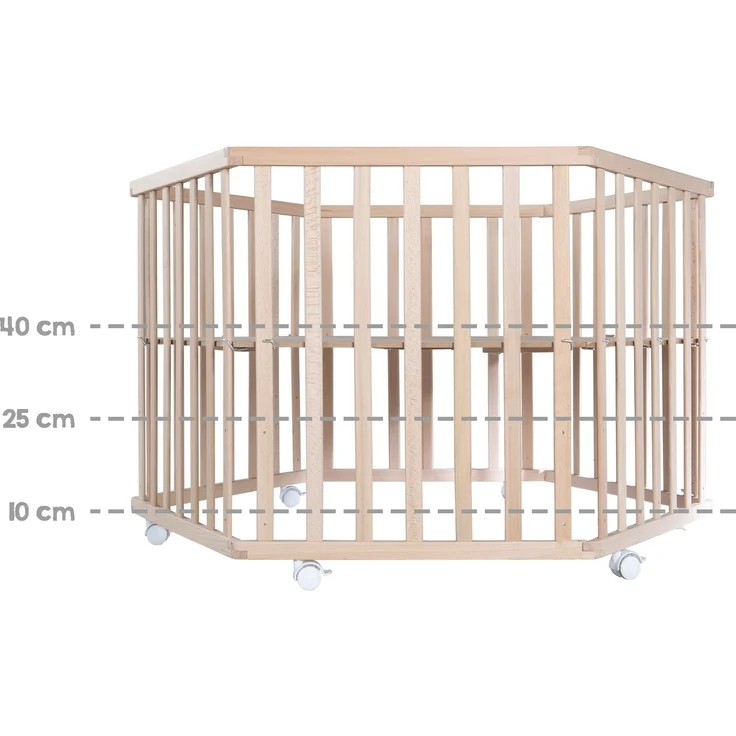 roba Laufgitter 6-eckig + Schutzeinlage 'Lil Planet' grau - Spielgitter hexagonal aus Bio-Buche - 3-fach höhenverstellbar - Massivholz – Bild 7