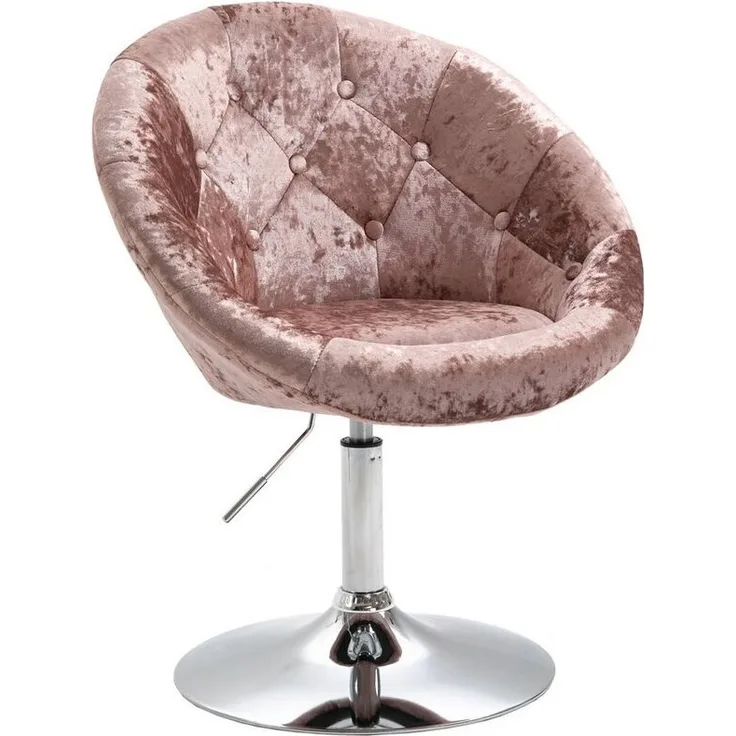 SVITA Havanna Sessel Lounge Clubsessel Drehsessel Samt Retro champagner rose