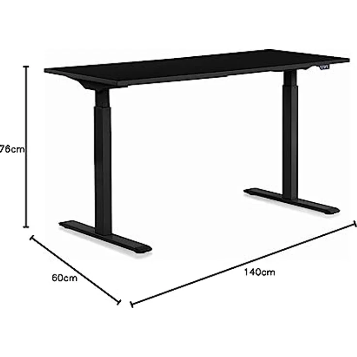 Kare Design Schreibtisch Office höhenverstellbar 140x60cm, Elektrisch höhenverstellbarer Schreibtisch mit Doppelmotor, Stufenlos höhenverstellbares Tischgestell inkl. Tischplatte, Steh-Sitz Pult – Bild 3