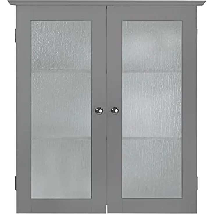 Teamson Home Badezimmer Connor Wandschrank Mit 2 Glastüren Grau EHF-581G