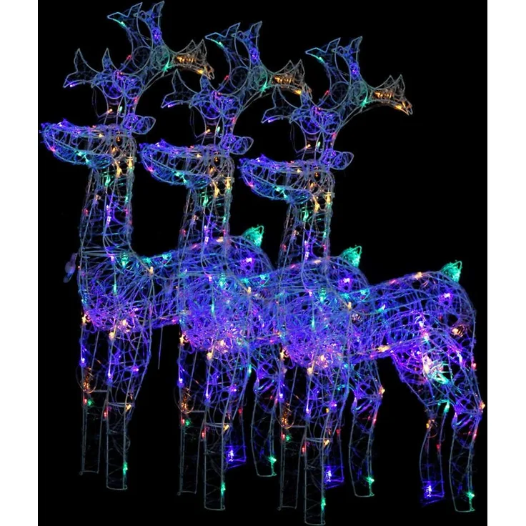 vidaXL Rentiere Weihnachtsdekoration 3 Stk. 60x16x100 cm Acryl 3154340