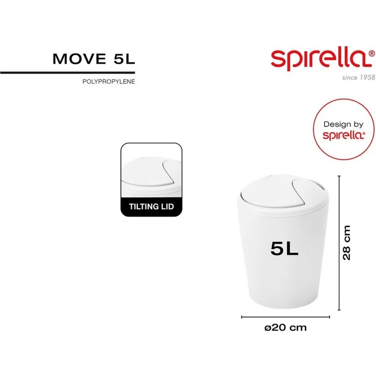spirella Kosmetikeimer Spirella Kosmetikeimer "Move" Abfalleimer Schwingdeckeleimer – Bild 2
