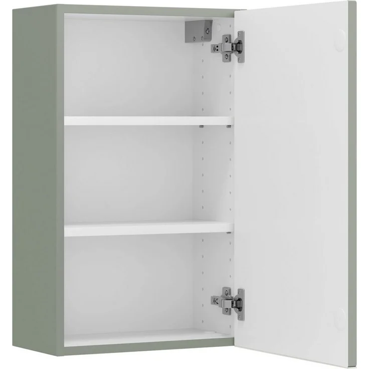 welltime Hängeschrank TRIENT, Hängeschrank 40 cm, gedämpfte Scharniere (Maße (B/H/T): ca. 40/64/20 cm) Schilfgrün, gedämpfte Tür, verstellbare Einlegeböden – Bild 4