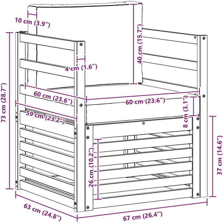 vidaXL 2 Stück Outdoor-Sofagarnitur Massivholz Akazie Weiß 3439081 – Bild 8