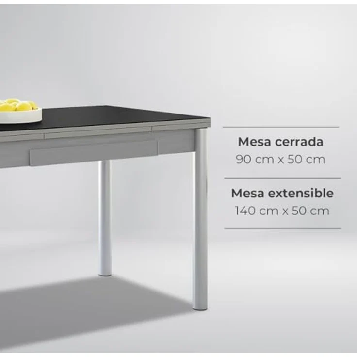 ASTIMESA Alas Flügel Küchentisch, Metall, schwarz, 90x50 cm – Bild 7