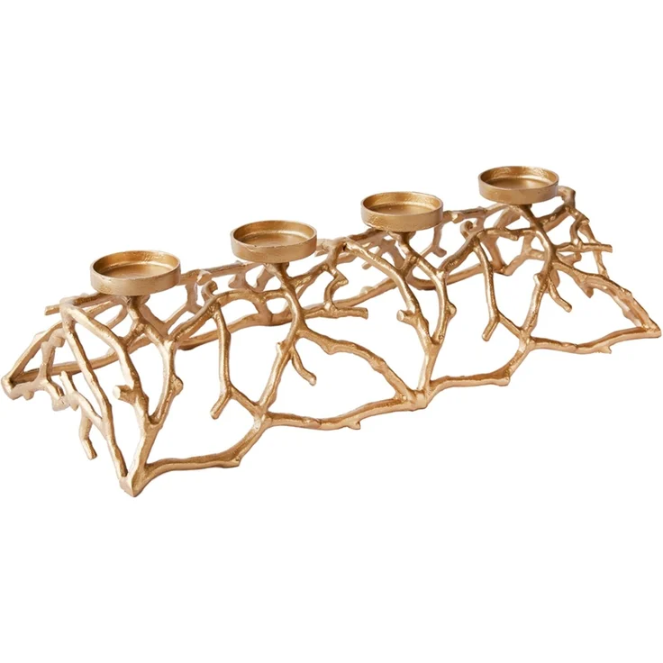 Stilvoller Kerzenständer CANDELA 60cm gold Aluminium Kerzenhalter – Bild 4