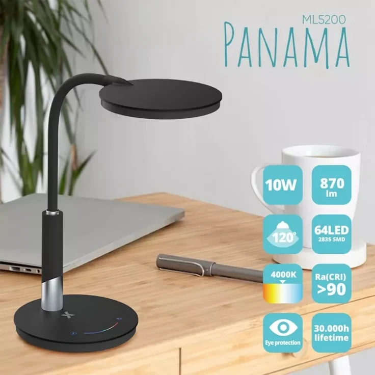Maxcom LED ML 5200 Panama 10W Schreibtischlampe Schwarz – Bild 4