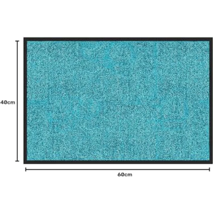 etm Hochwertige Fußmatte | schadstoffgeprüft | bewährte Eingangsmatte in Gewerbe & Haushalt | Schmutzfangmatte mit Top-Reinigungswirkung | Sauberlaufmatte waschbar & rutschfest (40x60 cm, Türkis) – Bild 3