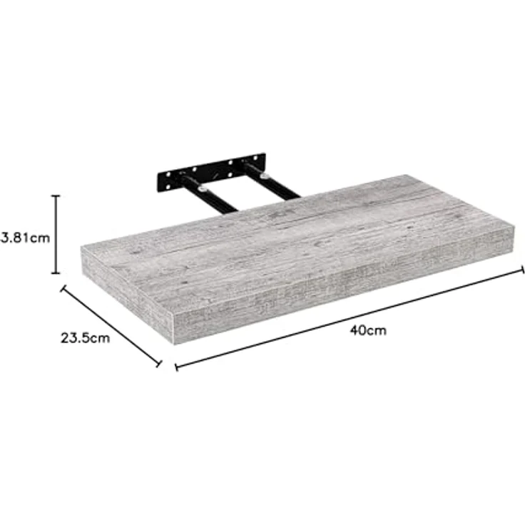 STILISTA Wandregal Volato, freischwebend, Farb- & Größenwahl, 40 cm Holzdekor-weiß Rustikal – Bild 4