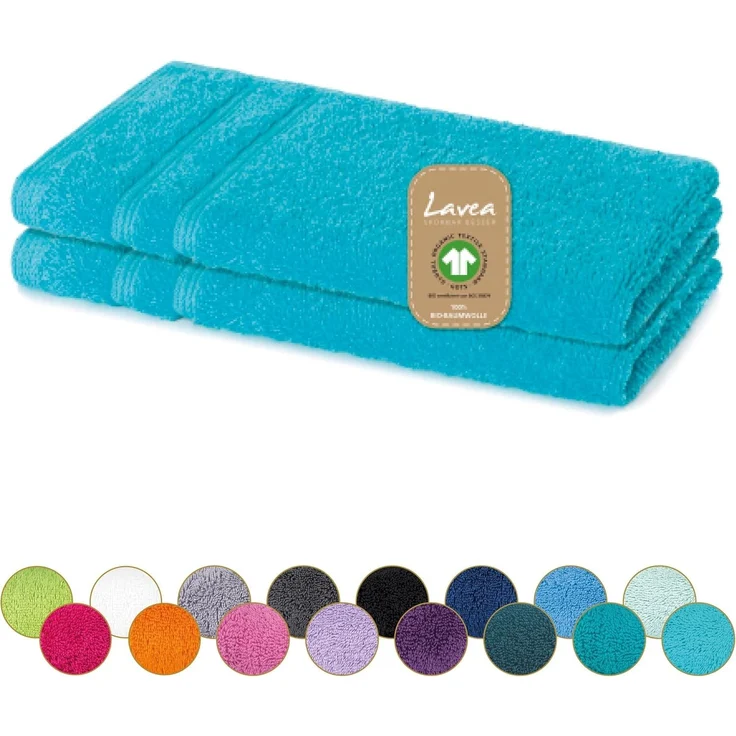 Lavea Gästehandtuch Bali, 30x50cm aus 100% Bio-Baumwolle, einzigartig weiche Gästetücher mit Aufhänger (Set, 2-St), hochwertiges und nachhaltiges Premium Gästetuch – saugstarke Faser – Bild 2