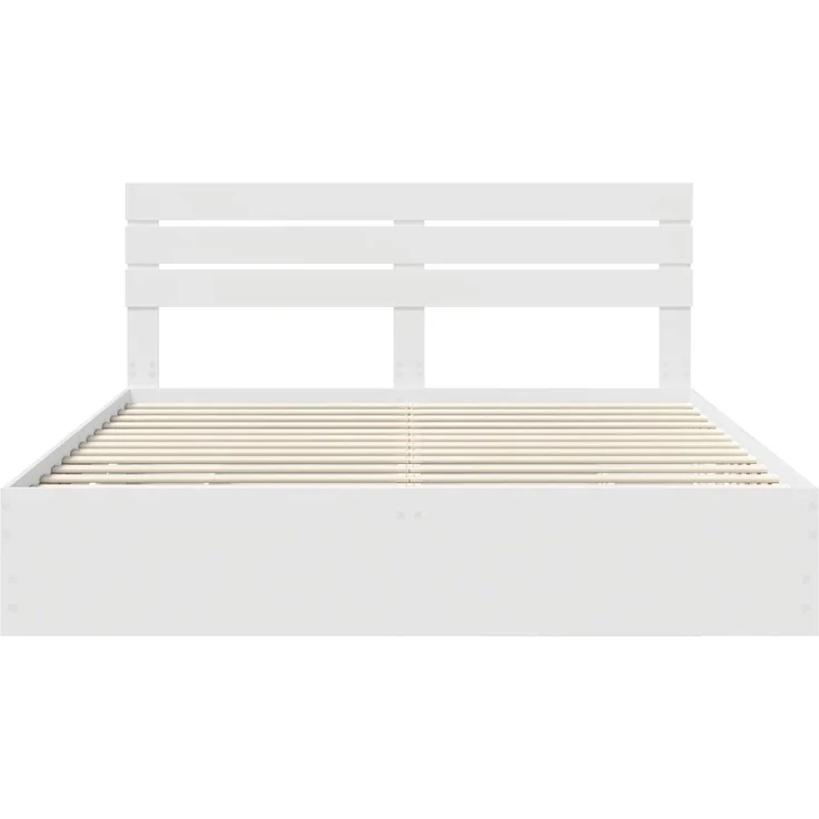 vidaXL Bettrahmen mit Schubladen Weiß 200x200 cm Ingenieurs Holz 3411479 – Bild 7