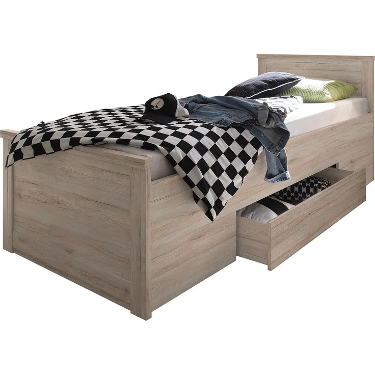 Komfortbett Lena / Luca, Holzwerkstoff, Holzfarben, 106 x 91 x 205 cm