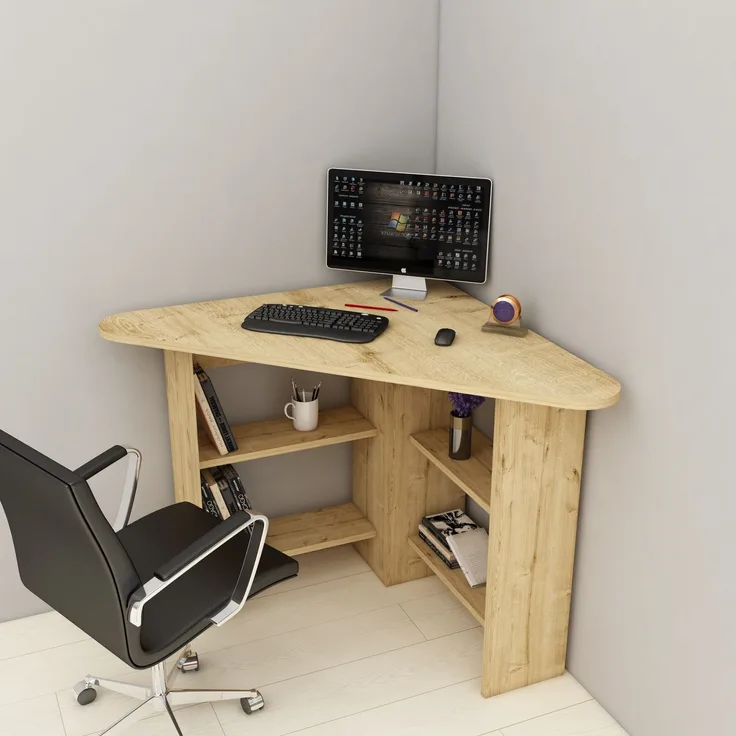 Skye Decor 'Corner - Sapphire Oak' Schreibtisch, Saphir-Eiche, 80 x 73,8 x 80 cm