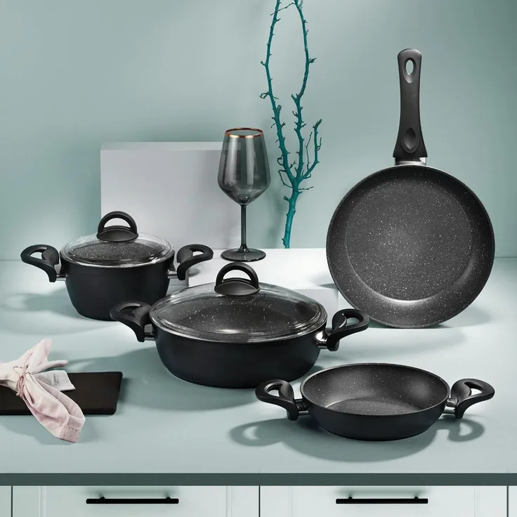 Hermia Concept '55SET015266' Topfset (6-teilig), Schwarz, Ø 26 cm