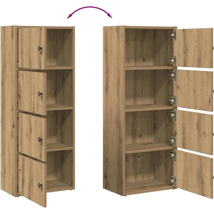 vidaXL Bücherregal Artisan-Eiche 40x24x102 cm Holzwerkstoff 860381 – Bild 8