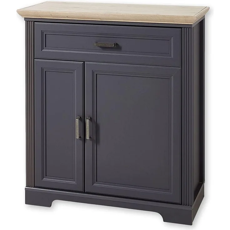 Schuhschrank YASE Garderobe in Graphit und Artisan Eiche 93x102 cm