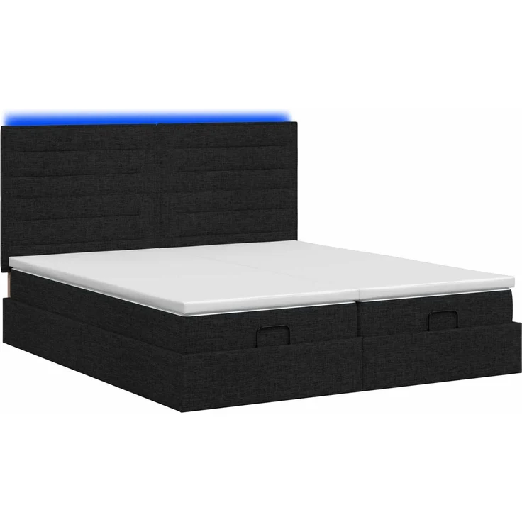 vidaXL Ottoman-Bett mit Matratze und LED Schwarz 180 x 200 cm Stoff 3458418 – Bild 9
