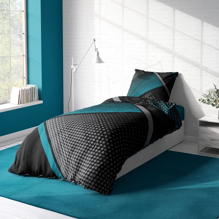 One Home Bettwäsche Fotodruck, Mikrofaser, 4 teilig, Geometrisch Grafisch Modern, Knitterfrei Weich für Sommer und Winter – Bild 3