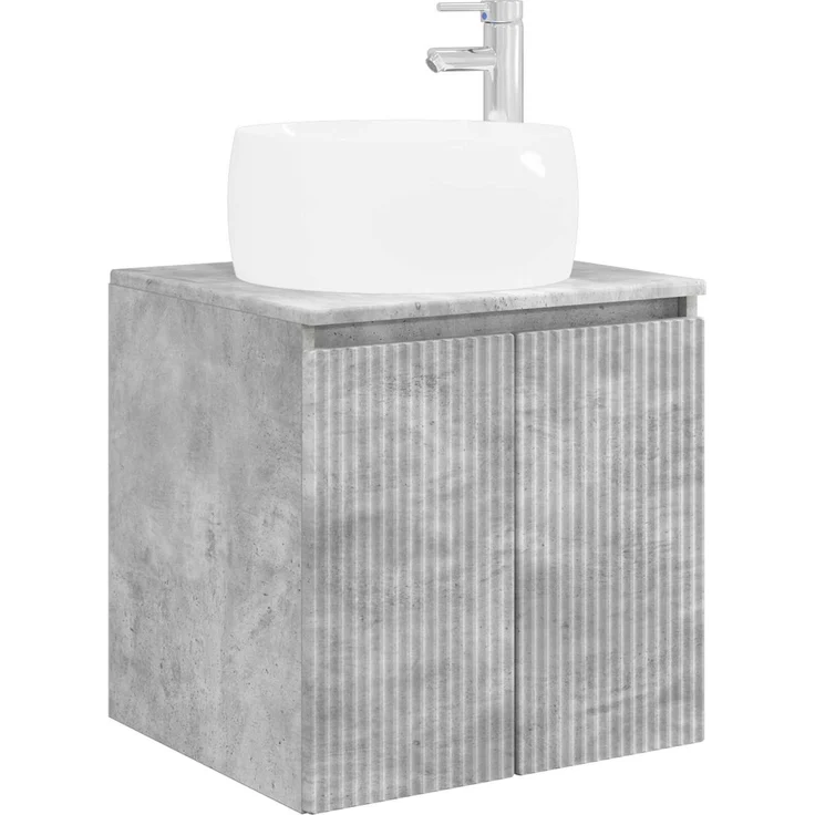 vidaXL Badezimmerschrank-Set 3 stk. Betongrau 129 x 44,5 x 80 cm 3405720 – Bild 5