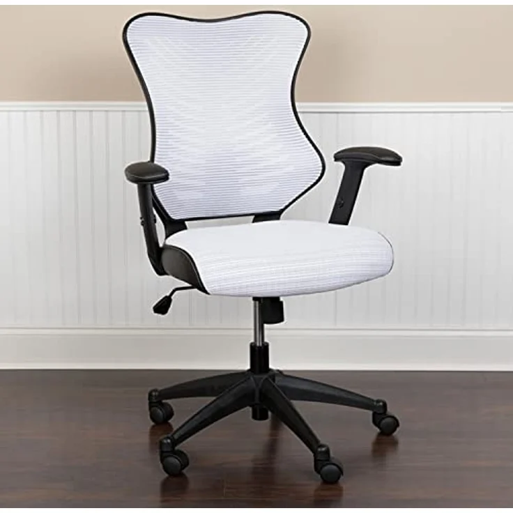 Flash Furniture High Back Designer White Mesh Executive Swivel Ergonomic Office Chair with Adjustable Arms, 25.75"W x 25"D x 39" - 42.75"H – Bild 2