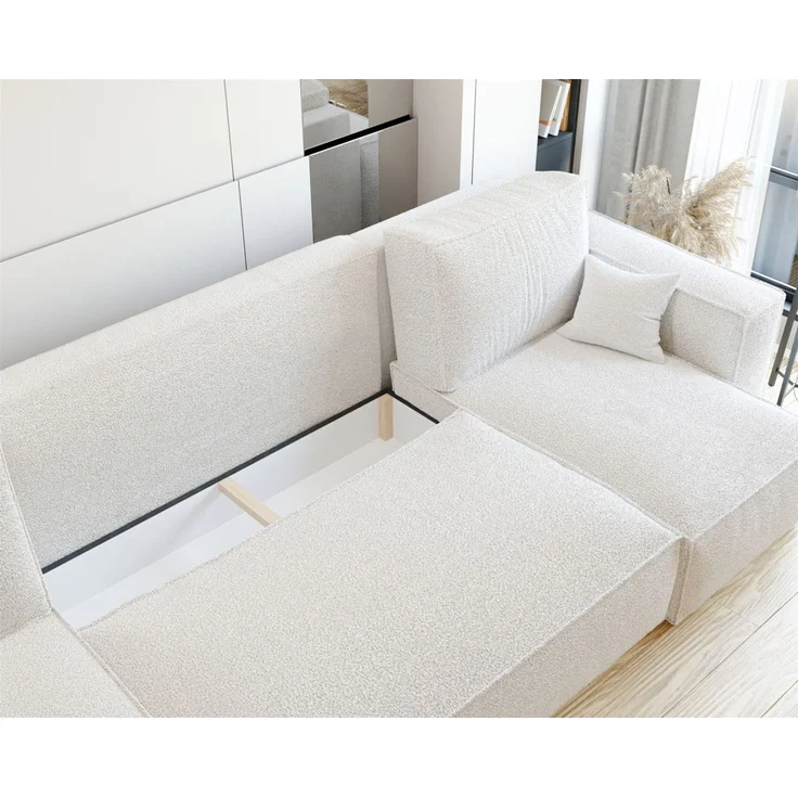 Wohnlandschaft Sofa mit Schlaffunktion ADARA in Stoff Centaur Creme – Bild 3