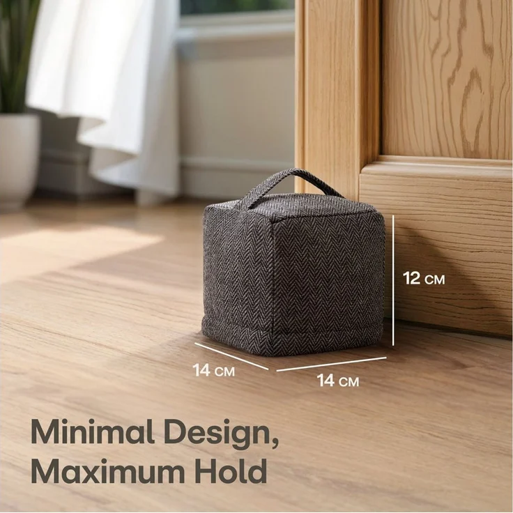 Praknu Bodentürstopper Türstopper Sack für Den Boden - Extra schwer 1Kg - mit Waschbarem (Türstopper Sack 1 kg, 1 St, Türstopper Sack extra schwer 1 kg, mit Tragegriff, Dunkelgrau), mit Tragegriff - Für Haus & Büro - mit rutschfesten Pads – Bild 2