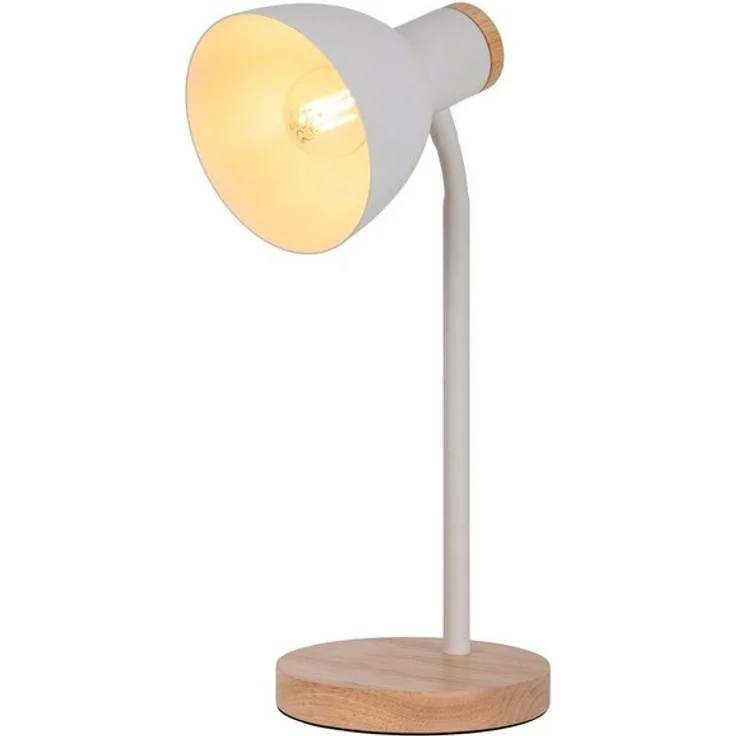 näve Schreibtischlampe Marie, ohne Leuchtmittel, Fuß und Schirm z.T. aus Holz, Schirm flexibel beweglich, E14 – Bild 4