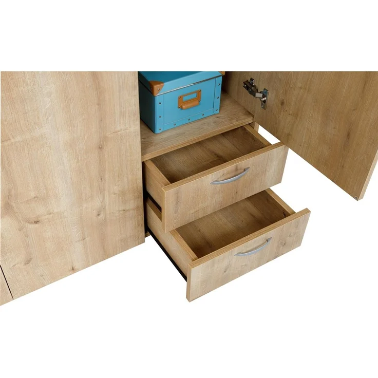 Kleiderschrank, Saphir Eiche, 120x177x52cm – Bild 5