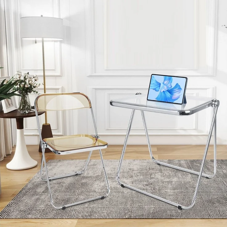 JEOBEST Klappstuhl Gartenstuhl, Klappsessel für Esszimmer, Wohnzimmer, (1 St) Acryl Ransparenter Klappstuhl für Bankett – Bild 2