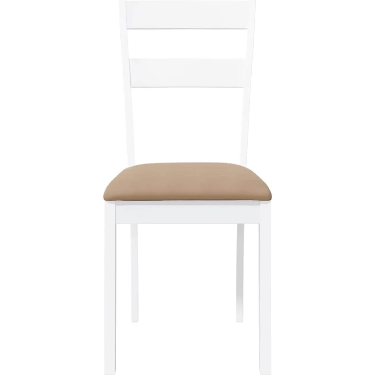 vidaXL Esszimmerstühle mit Kissen 2 Stk. Weiß Massivholz Gummibaum 4102386 – Bild 4