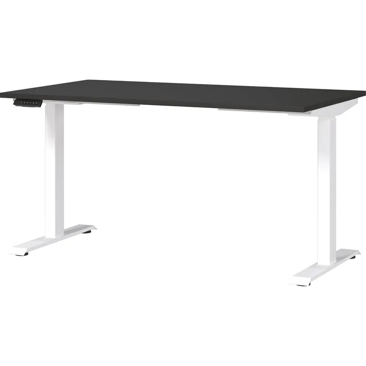 Germania Schreibtisch 7905-569, in Graphit/Weiß, EL. höhenverstellb, 140 x 120 x 80 cm (BxHxT)