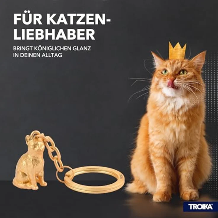 Troika Schlüsselanhänger in Katzenform Cleopatra goldfarben – Bild 6