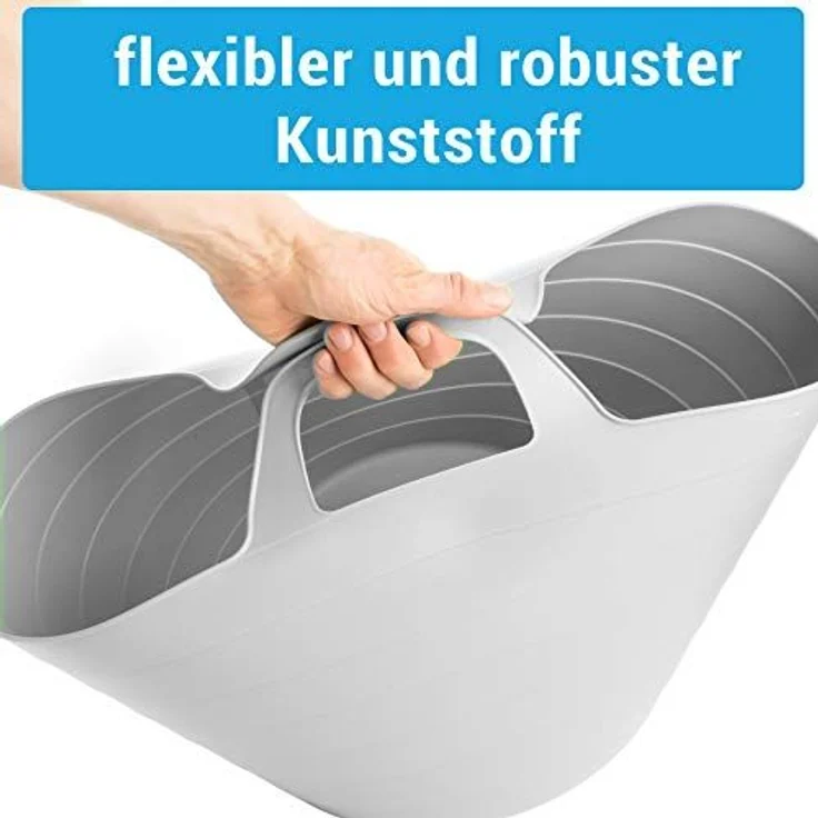 2 Friends Wäschekorb Plastik Flexi 3er Set - 30 Liter Vielseitige Wäschewanne mit Griffen – Bild 5