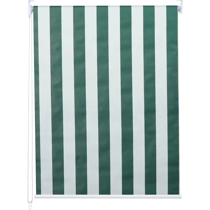 Rollo HWC-D52, Fensterrollo Seitenzugrollo Jalousie, 80x160 cm Sonnenschutz Verdunkelung blickdicht ~ grün/weiß