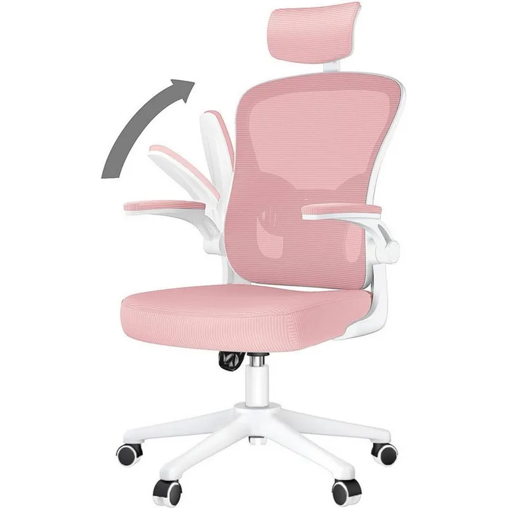 BIGZZIA Bürostuhl Ergonomisch Schreibtischstuhl mit verstellbare Kopfstütze, Drehstuhl mit 120° Wippfunktion,Bis 150kg/330LB Belastbar