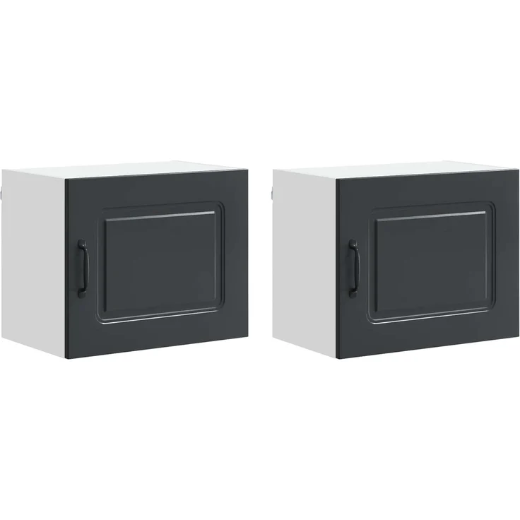 vidaXL Küchenschrank mit Speicher Kalmar 2 pcs Schwarz 50 x 31 x 40 cm 884537 – Bild 2