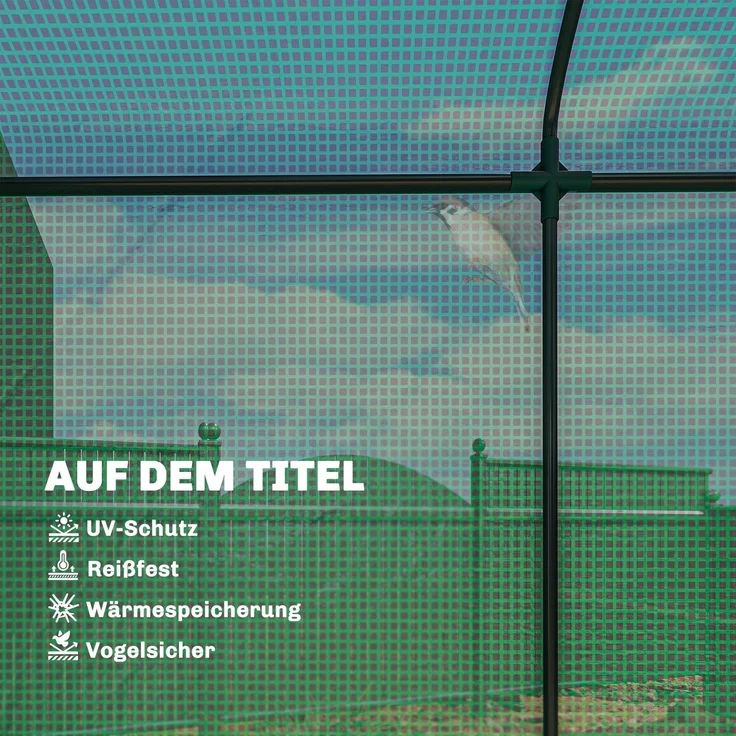 Outsunny Gewächshaus, Stahl, PE, Grün, 200L x 75B x 188H cm – Bild 5