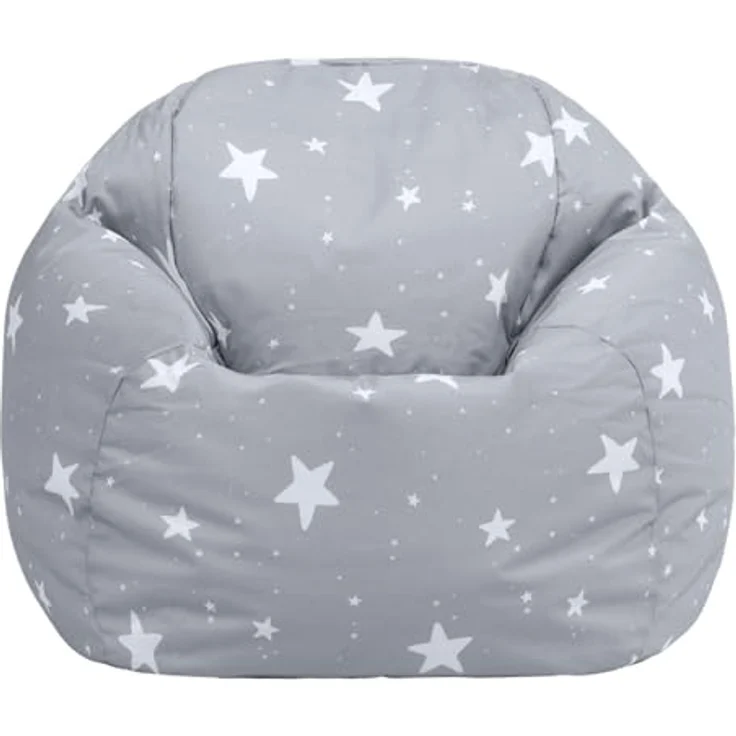 Icon Sterne Sitzsack Kinder, Grau, Gewebter-Stoff, Sitzsack mit Füllung, Bequemer Kinder Sessel, Kuschelsessel, Lese Sessel, Schlafzimmer, Kinderzimmer, Spielzimmer – Bild 6