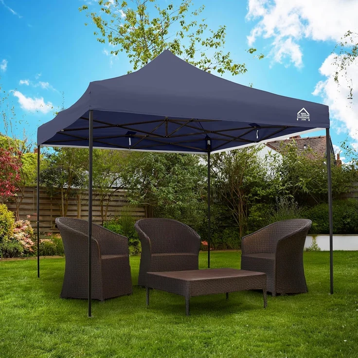 All Seasons Gazebos 3x3 m vollständig wasserdichtes Faltpavillon - Marineblau – Bild 2