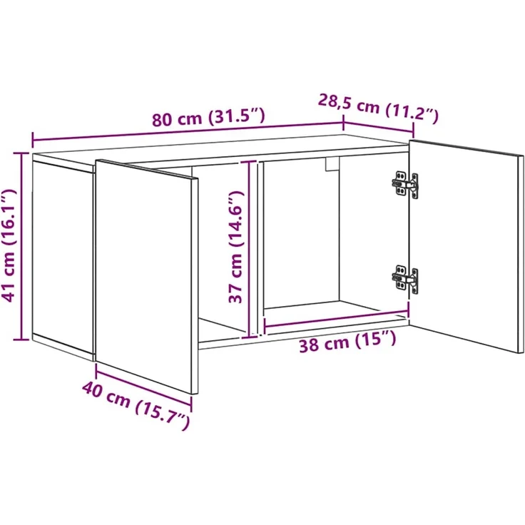 vidaXL TV-Wandmöbel 5 Stück Schwarz Eichen-Optik Holzwerkstoff 3402772 – Bild 9