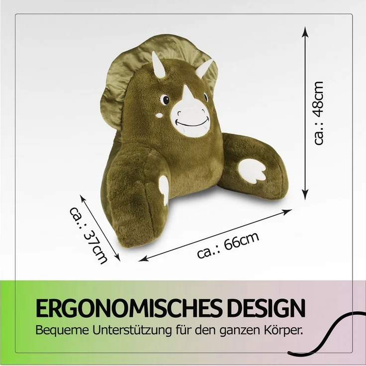 Bestlivings Sitzkissen für das Bett mit Armlehnen 66x37x48cm, Rückenstützfunktion, 100% Polyester, kuschelweich, formstabil – Bild 2