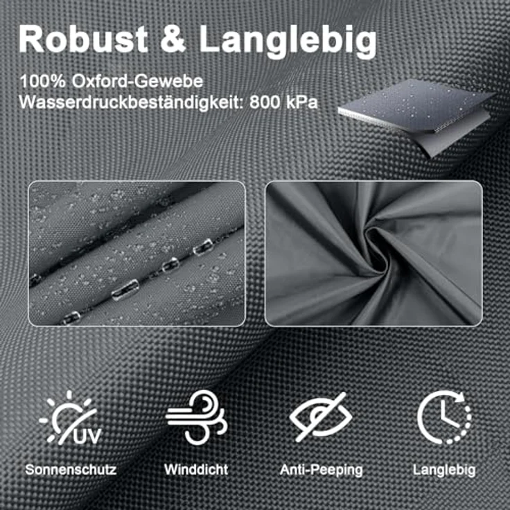 SUNNY GUARD Sonnensegel Wasserdicht 4x4x4m Dreieckig Sonnenschutz Wetterschutz Segel Baldachin UV Schutz für Balkon Terrasse Garten, Dunkler Anthrazit – Bild 2