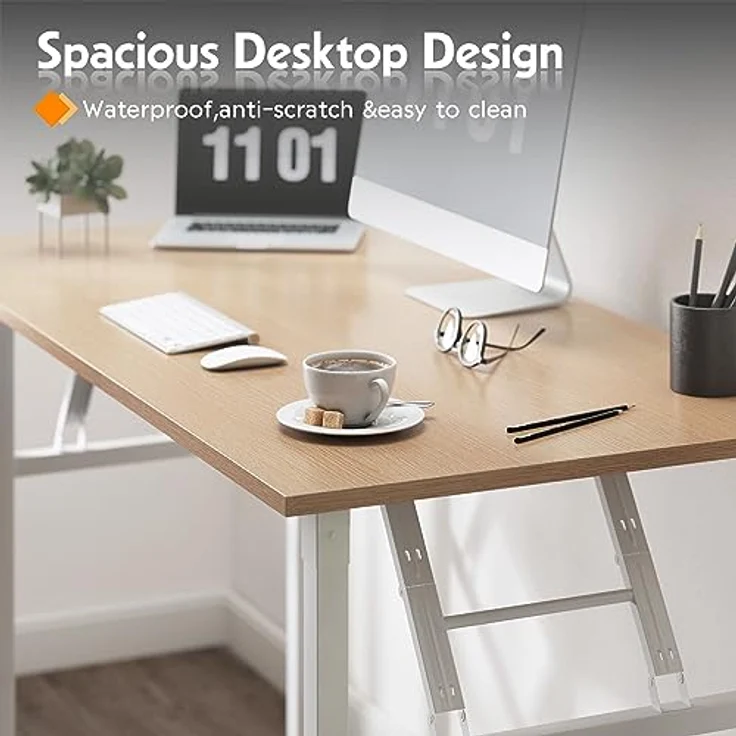SogesHome Klapptisch Computertisch 80x40 cm PC Tisch Kleiner Schreibtisch Bürotisch Büroarbeitsplatz für Home Office Verwendung Schreibtisch Esstisch Konferenztisch – Bild 5