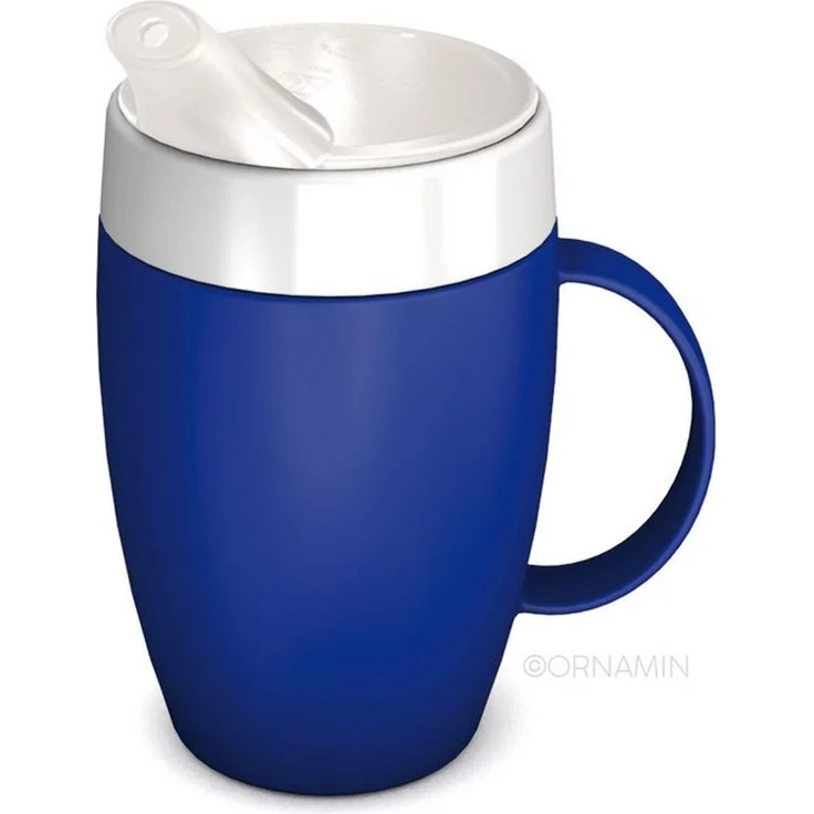 Ornamin Schnabelbecher Becher mit Trink-Trick mit Schnabelaufsatz/Trinkaufsatz, 2-tlg, Kunststoff, Trinkhilfe l Alltagshilfe l BPA-frei l Made in Germany – Bild 1