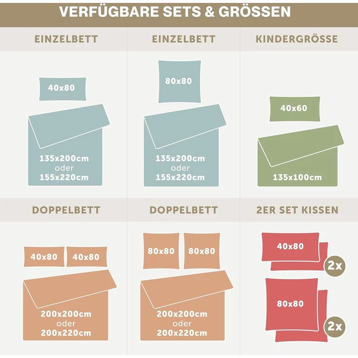 Blumtal Kissenbezug Musselin Kissenbezug - Oeko-TEX zertifiziertes Musselin Kopfkissen, (2 Stück), 100% Baumwolle – Bild 6